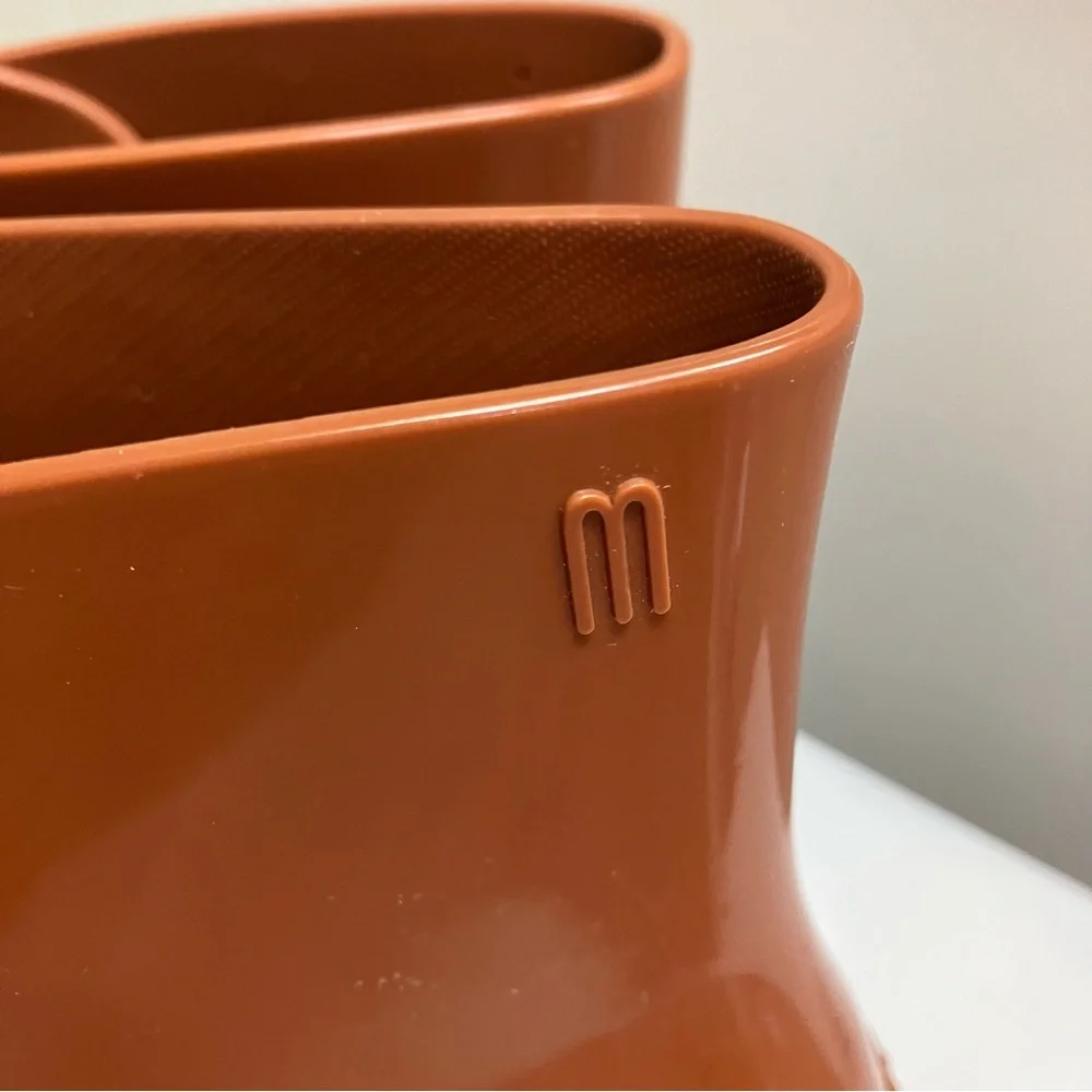 MELISSA Womens BRAZILIAN Wingtip Brogue Ankle Boot SIZE 7 Glossy Bordeaux Brown - Picture 5 of 13